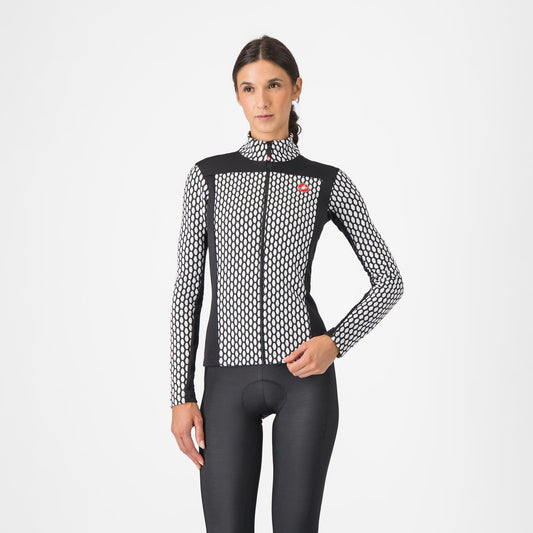 Maglia a manica lunga CASTELLI SFIDA 2 Donna Nero/Bianco