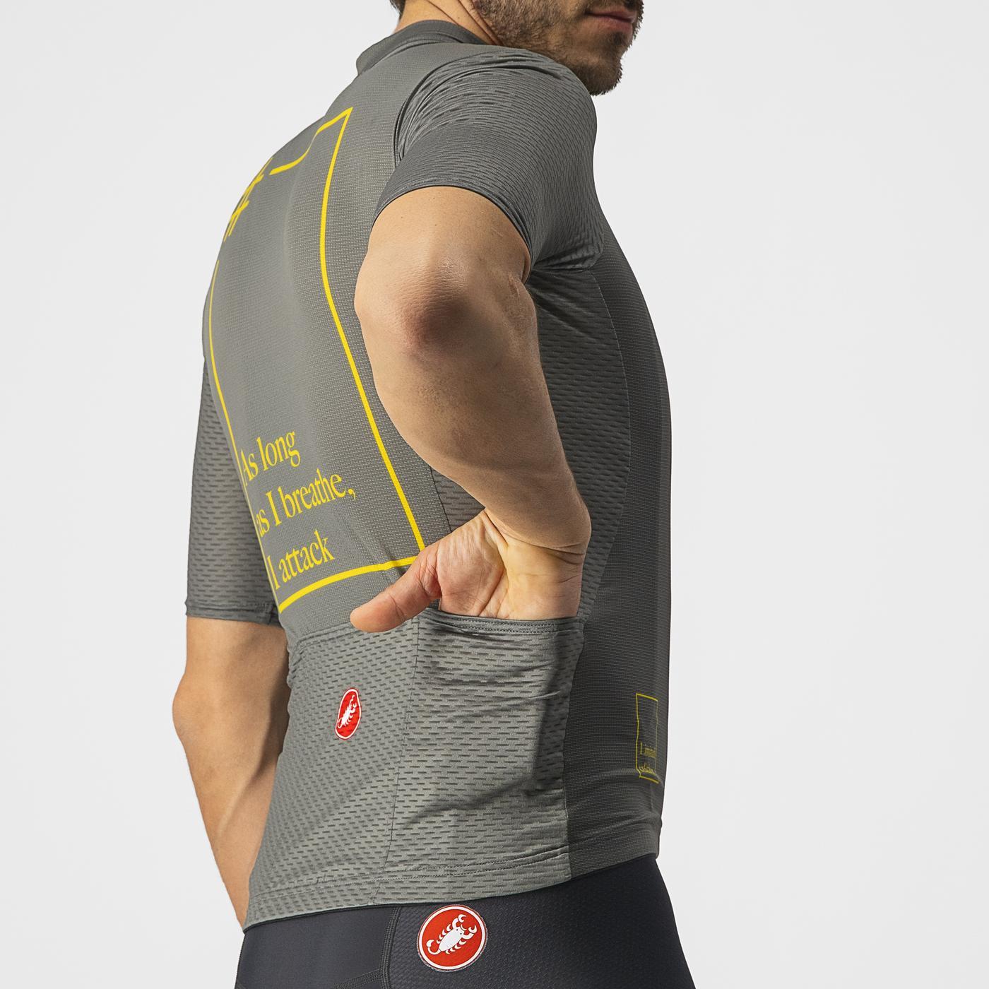 Maglia a maniche corte CASTELLI BREATHE ATTACK Grigio Verde