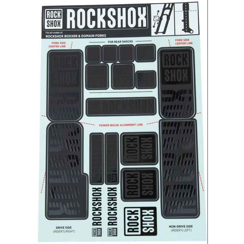 Kit adesivi per forcella ROCKSHOX a doppia piastra 35 mm STEALTH MY18 per BOXXER/DOMAIN #11.4318.003.514