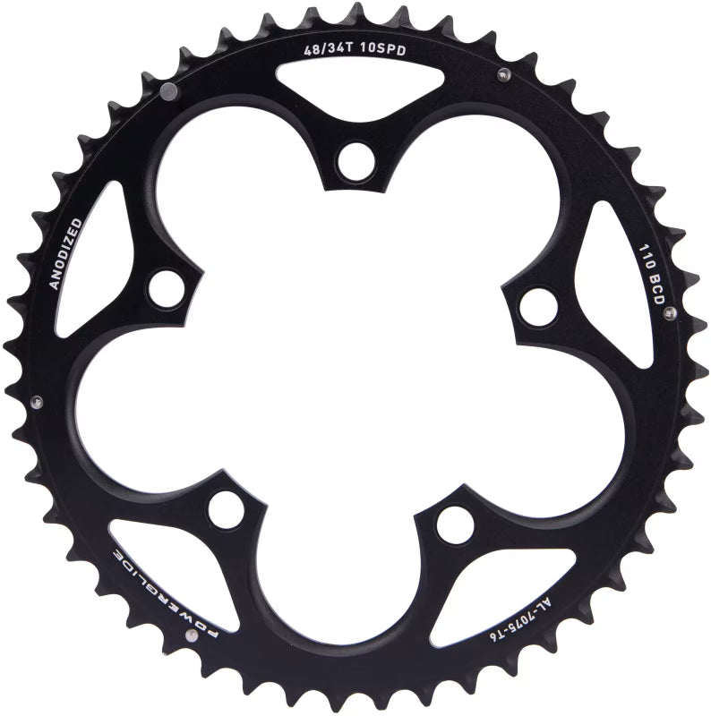 Corona esterna 10 velocità SRAM Road 110 BCD GXP L-PIN in alluminio nero