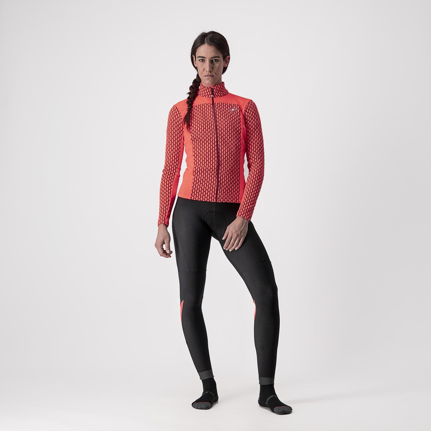 Maglia a maniche lunghe CASTELLI SFIDA 2 Donna Rosa/Bordeaux