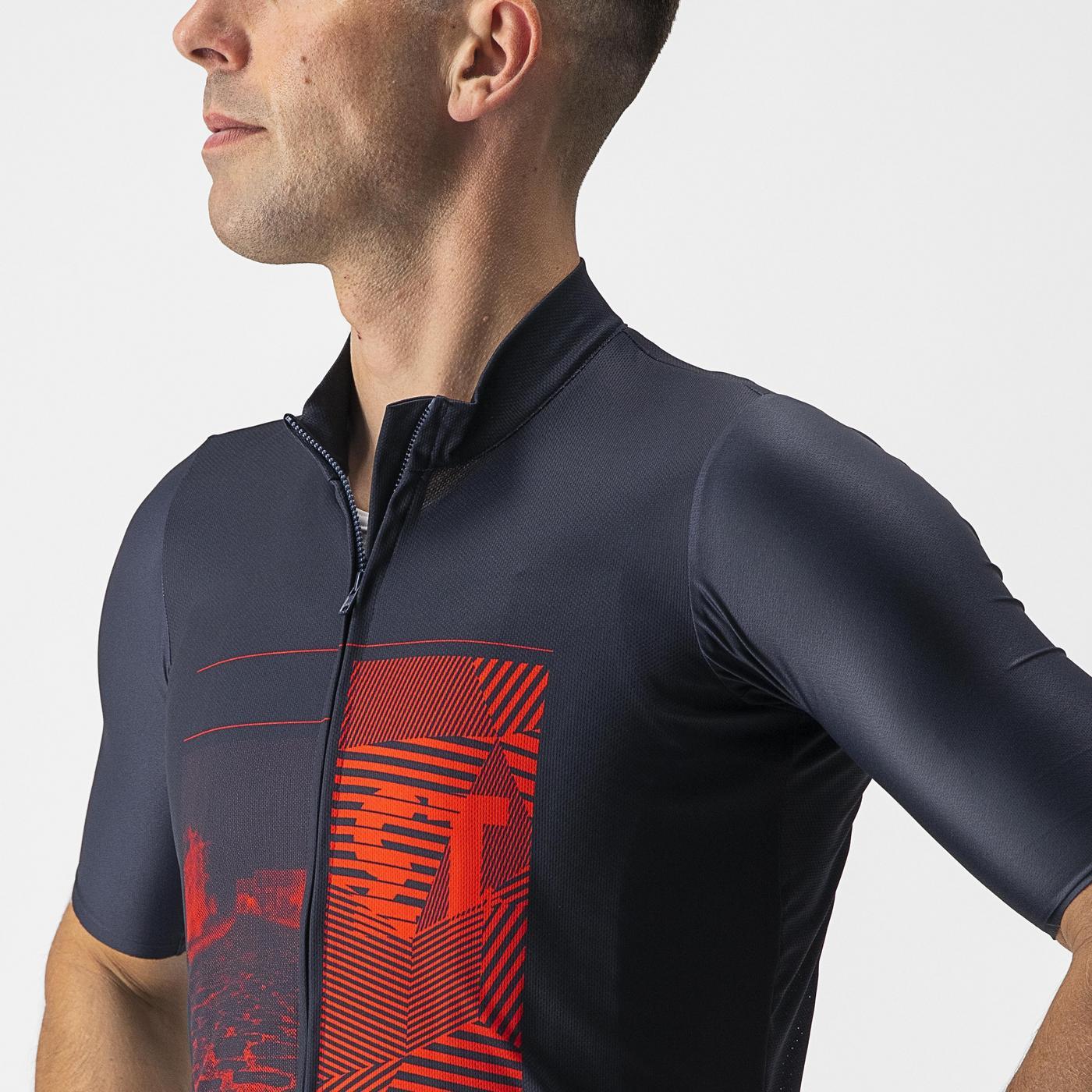 CASTELLI 13 SCREEN Maglia a maniche corte blu/rosso