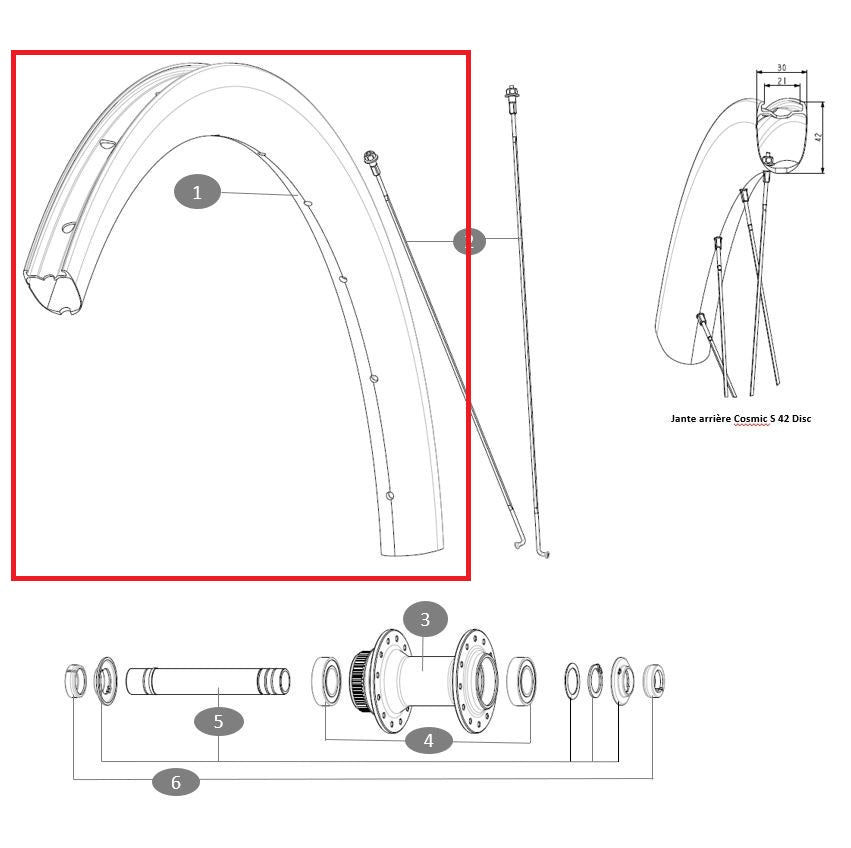 Kit ruota anteriore a disco MAVIC COSMIC S42
