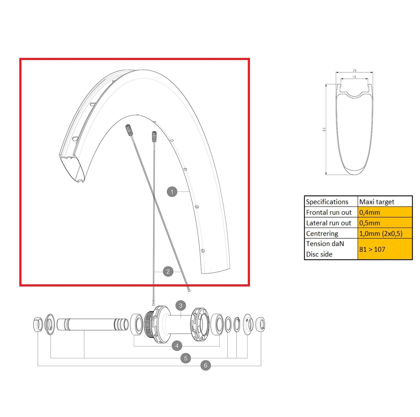 Kit ruota anteriore a disco MAVIC COSMIC SL65 UD