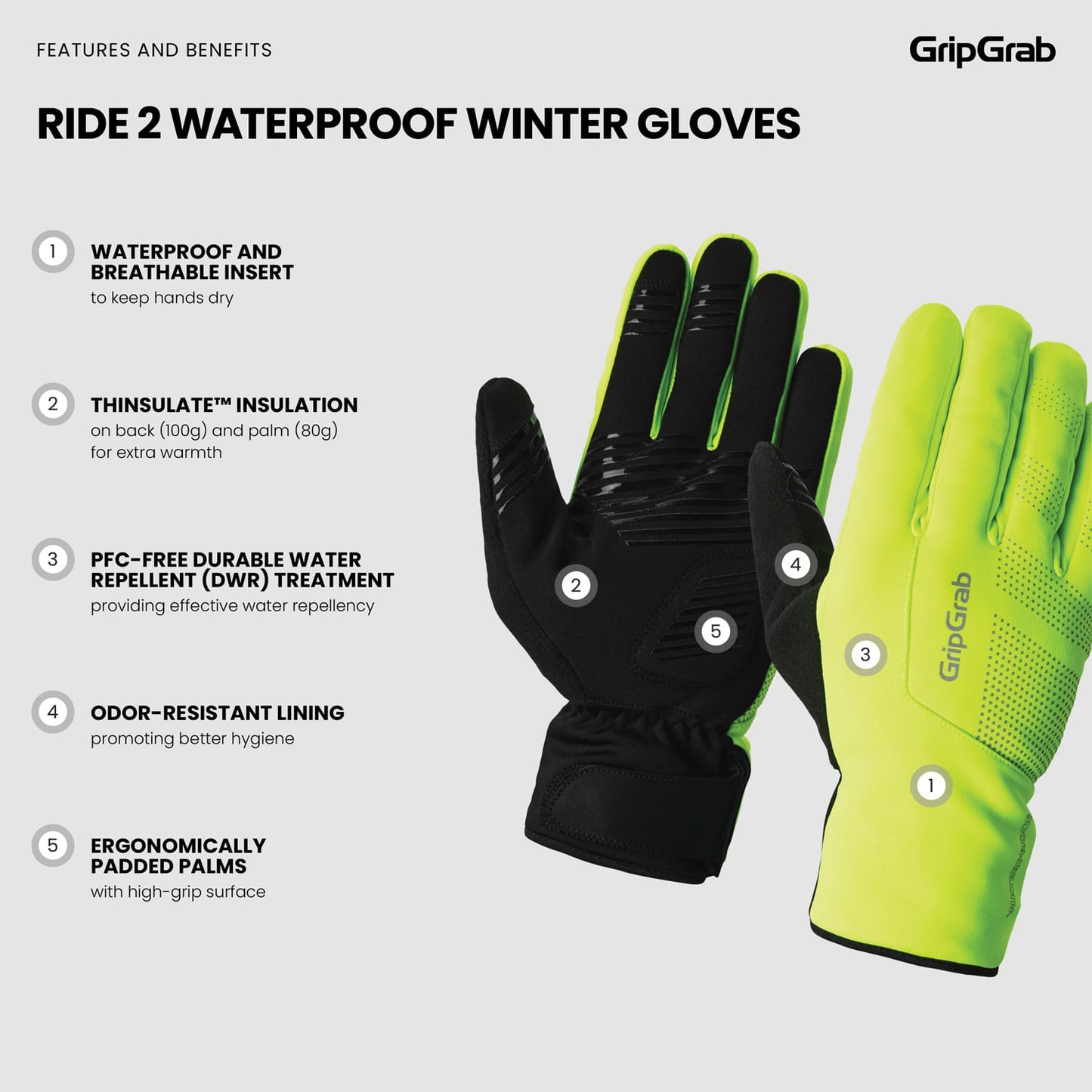 Guanti GRIPGRAB RIDE 2 IMPERMEABILI Giallo