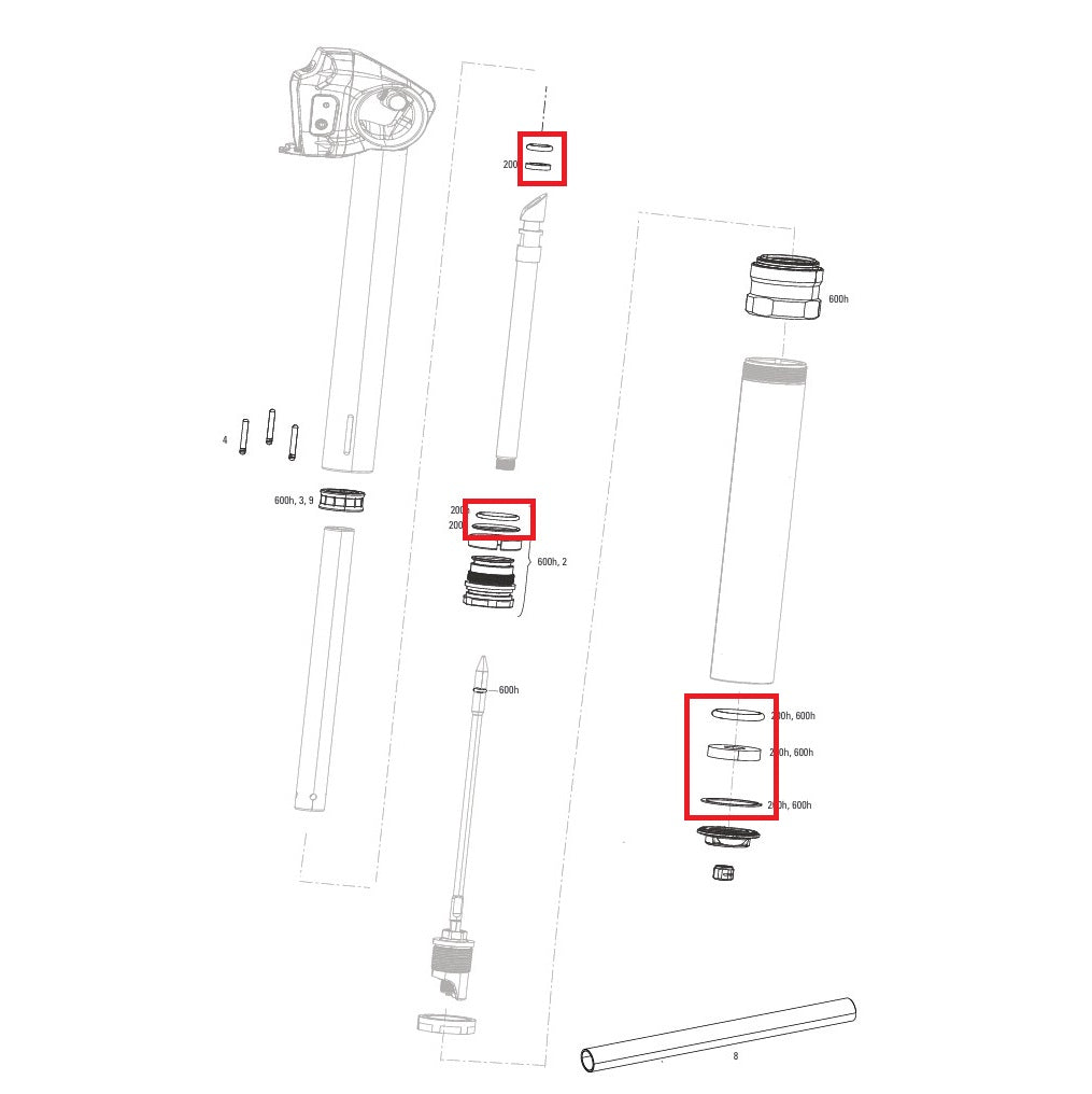 Kit di assistenza 200 ore / 1 anno ROCKSHOX REVERB AXS V2