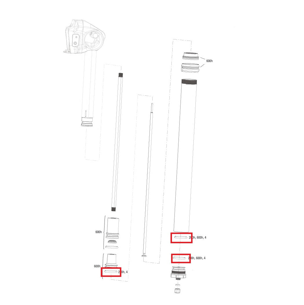 Kit di assistenza 200 ore / 1 anno ROCKSHOX REVERB XPLR AXS 27.2 V2