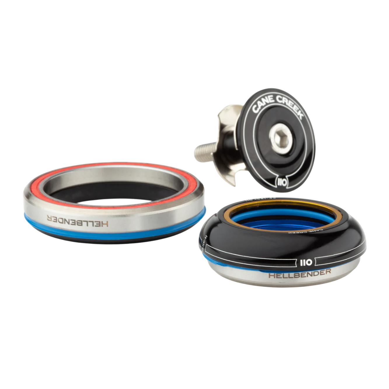 CANE CREEK 110 Cuffia conica, 1 1/8"-1.5", IS41/28.6/H9 | IS52/40, corta, nera