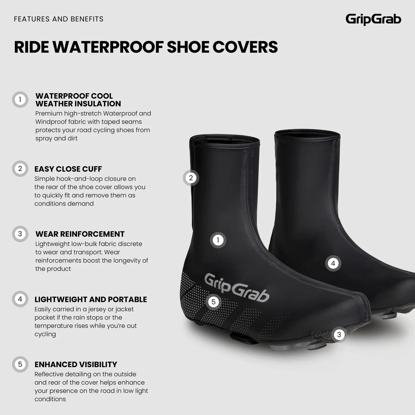 Copristivali GRIPGRAB RIDE WATERPROOF Nero