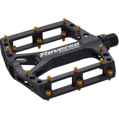REVERSE COMPONENTS BLACK ONE pedali piatti nero/oro