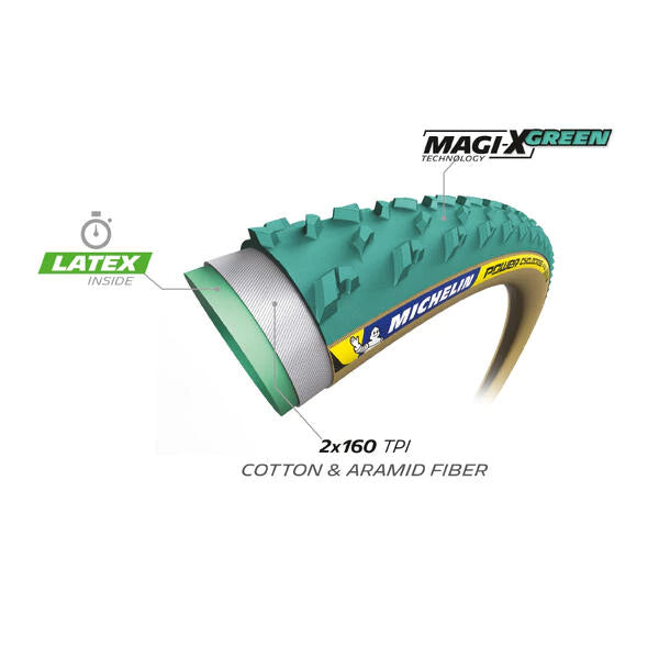 MICHELIN POWER MUD Racing Line 700x33c Tubolare verde