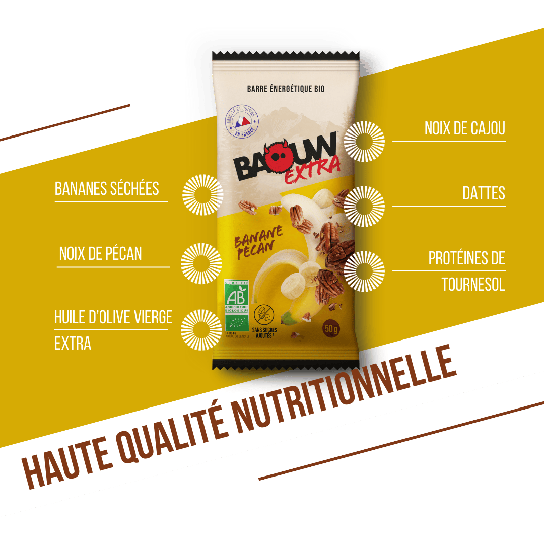BAOUW ORGANIC EXTRA Barretta energetica banana-pecan (50g)