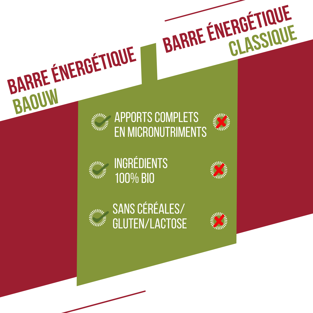 BAOUW ORGANIC EXTRA Barretta energetica al lampone e pistacchio (50g)