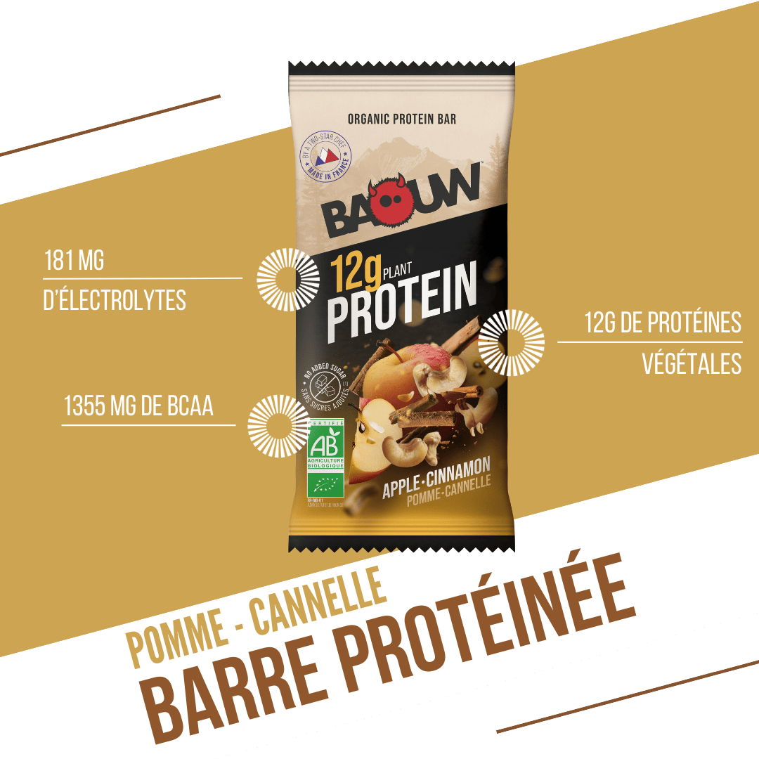BAOUW ORGANIC EXTRA Barretta proteica alla mela/cannella (50g)