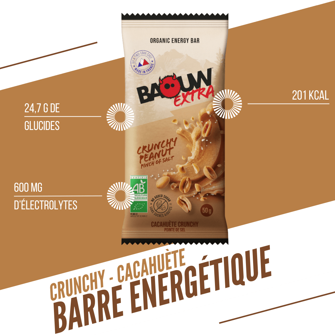 BAOUW ORGANIC EXTRA Barretta energetica croccante alle arachidi (50g)