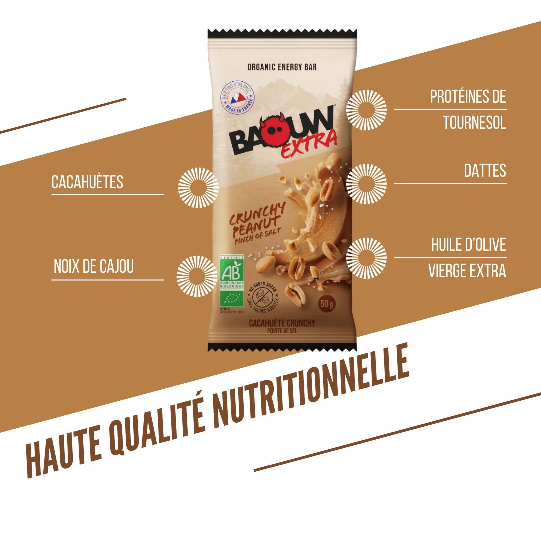 BAOUW ORGANIC EXTRA Barretta energetica croccante alle arachidi (50g)