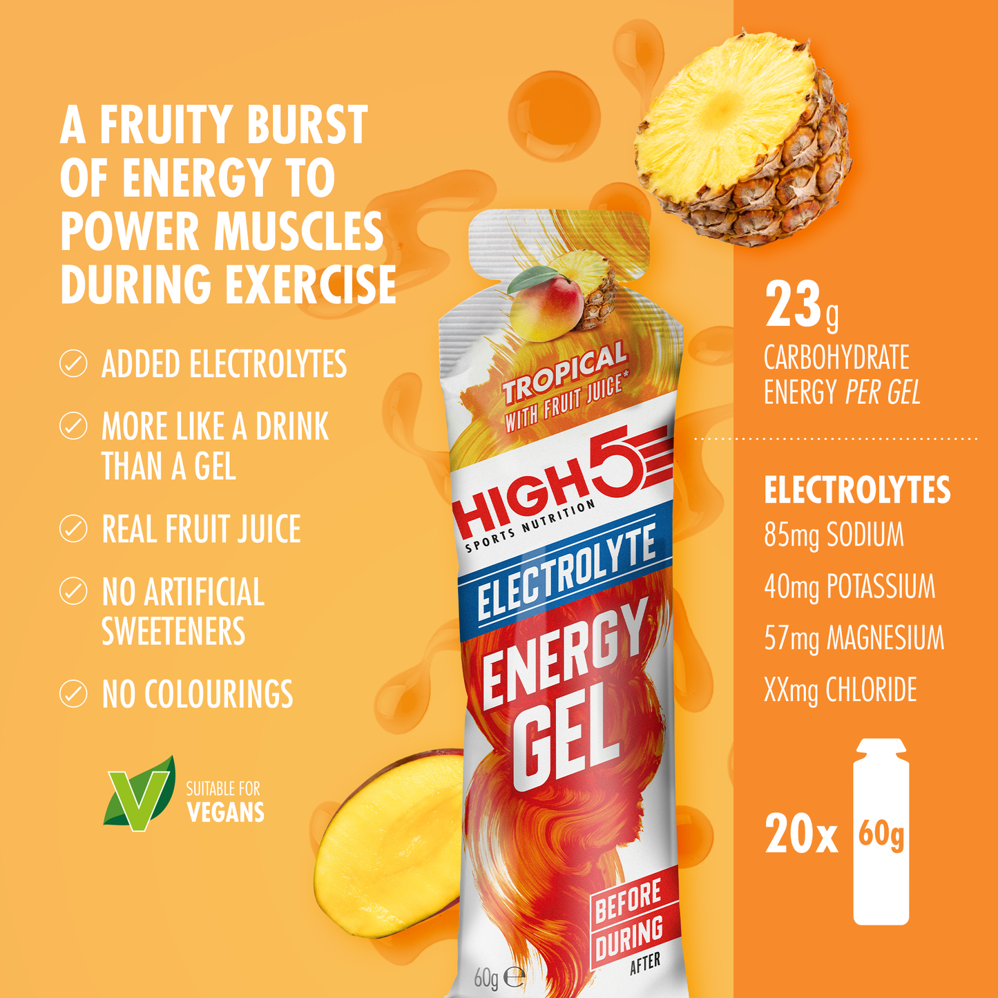 Gel energetico HIGH5 ENERGY ELECTROLYTE (60 g) Tropicale