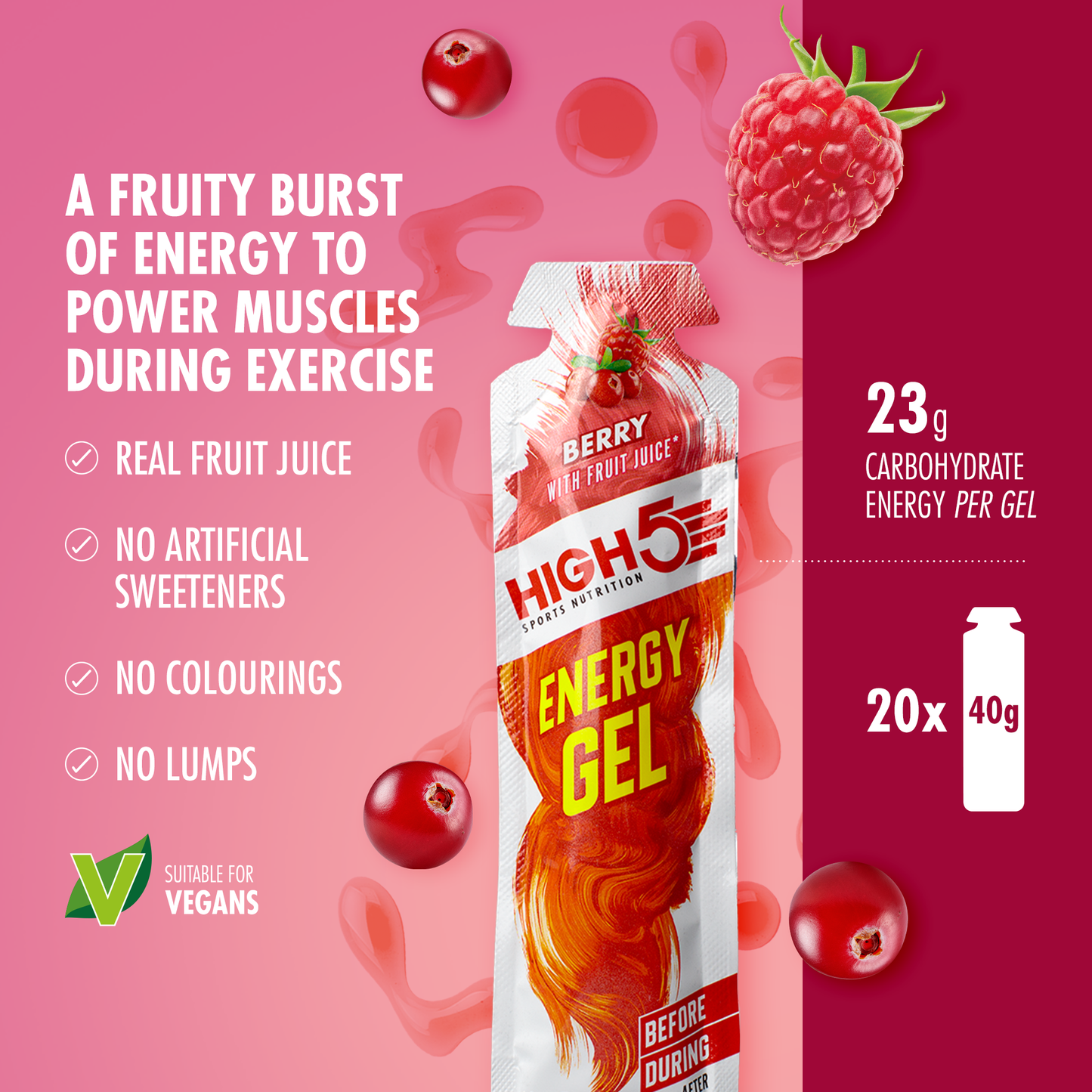 Gel Energetico HIGH5 ENERGY GEL (40g) Frutti Rossi