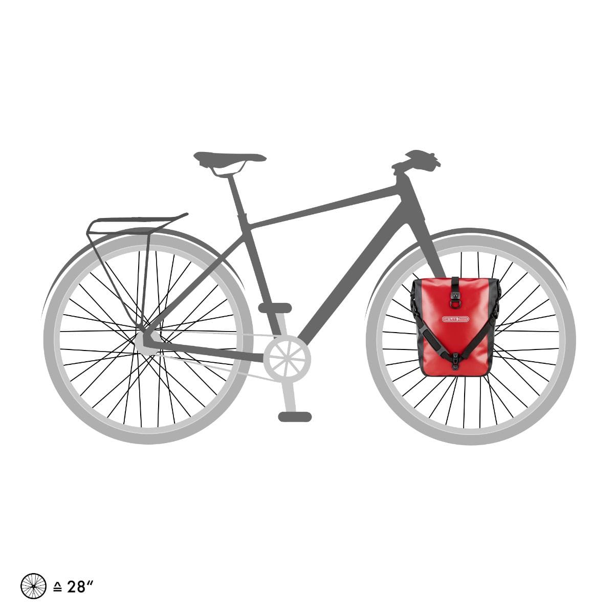Coppia di borse portapacchi ORTLIEB SPORT ROLLER 25 L rosse
