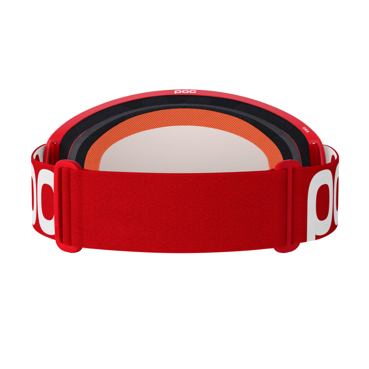 Maschera POC ORA rossa con lente Clarity Trail Cloudy Brown