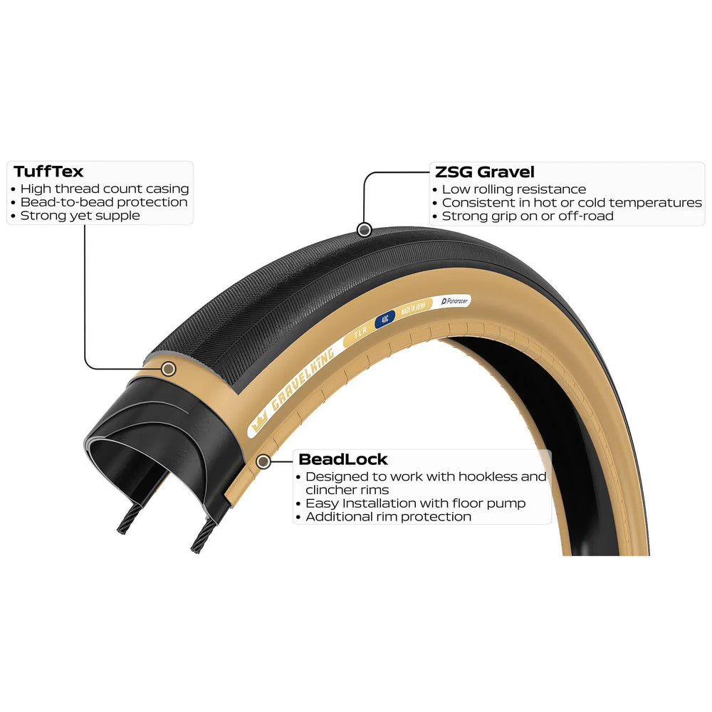 Copertone PANARACER GRAVELKING SLICK TLR 650x38b Tubeless Ready Beige