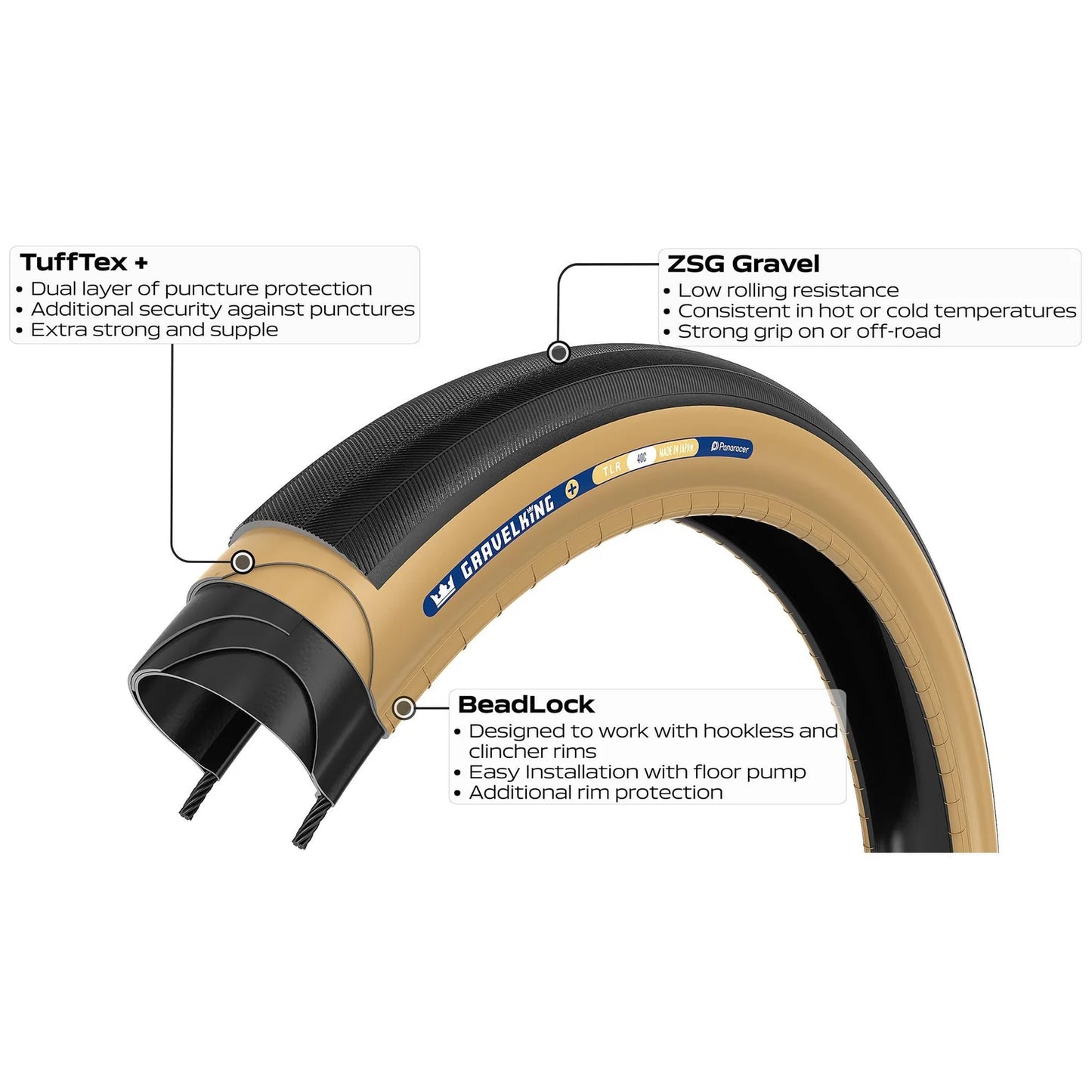 Copertone PANARACER GRAVELKING SLICK+ TLR 700x35 Tubeless Ready Nero