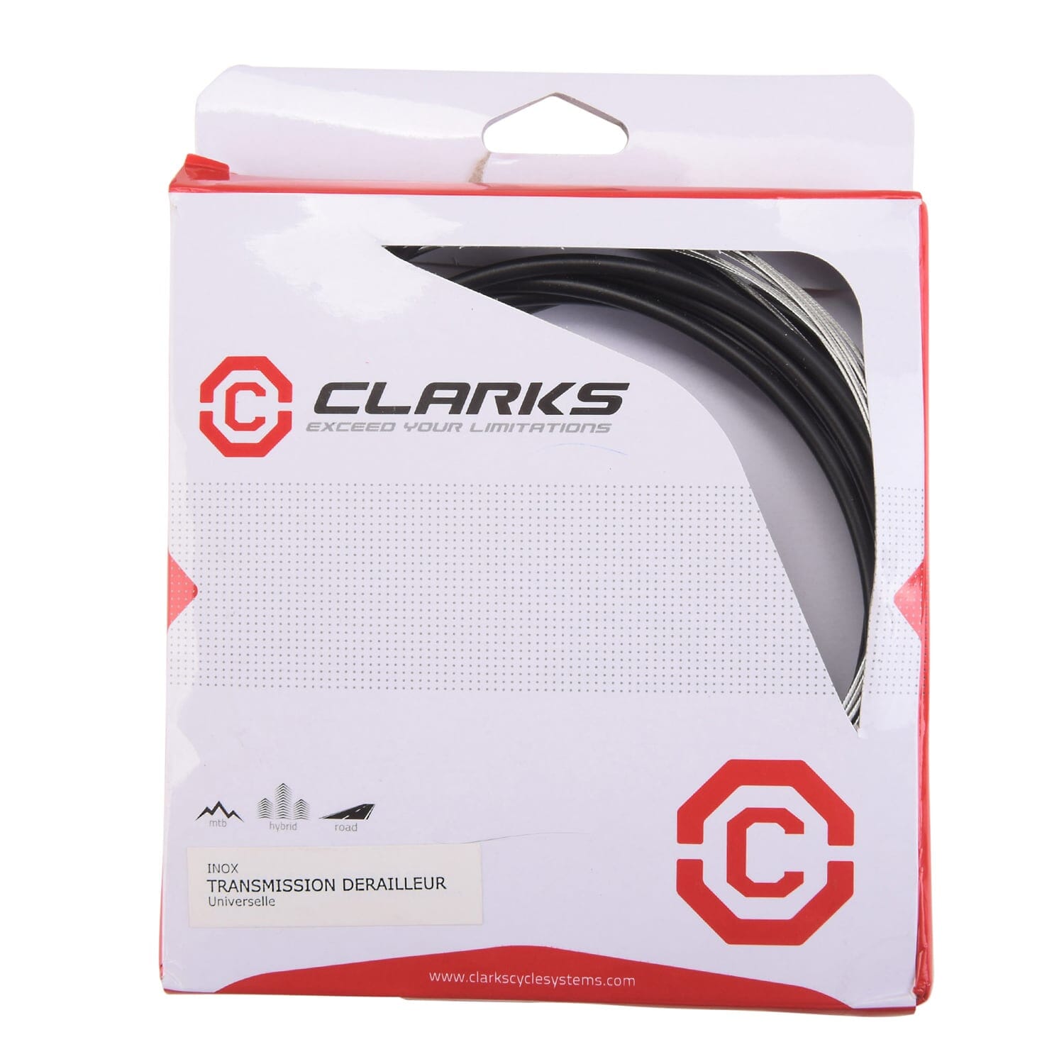 Kit Cavi Cambio Bici Clarks In Acciaio Inox - Nero, Per Ruota Anteriore E Posteriore (8009)