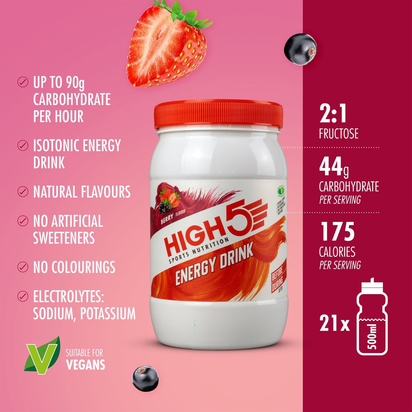 High5 ENERGY DRINK (1kg) Frutti Rossi