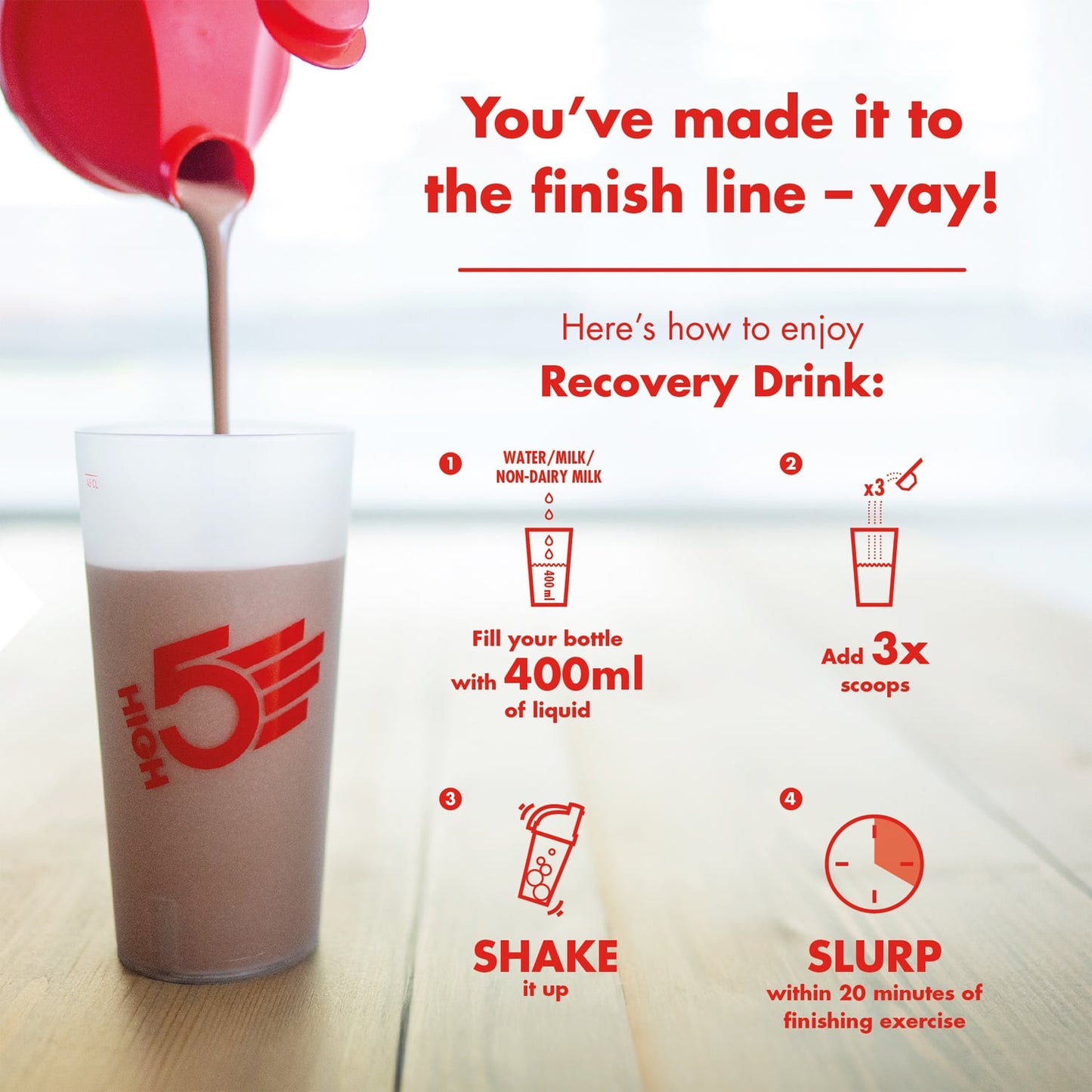 Bevanda di recupero High5 RECOVERY DRINK (1,6 kg) Frullato di banana e vaniglia