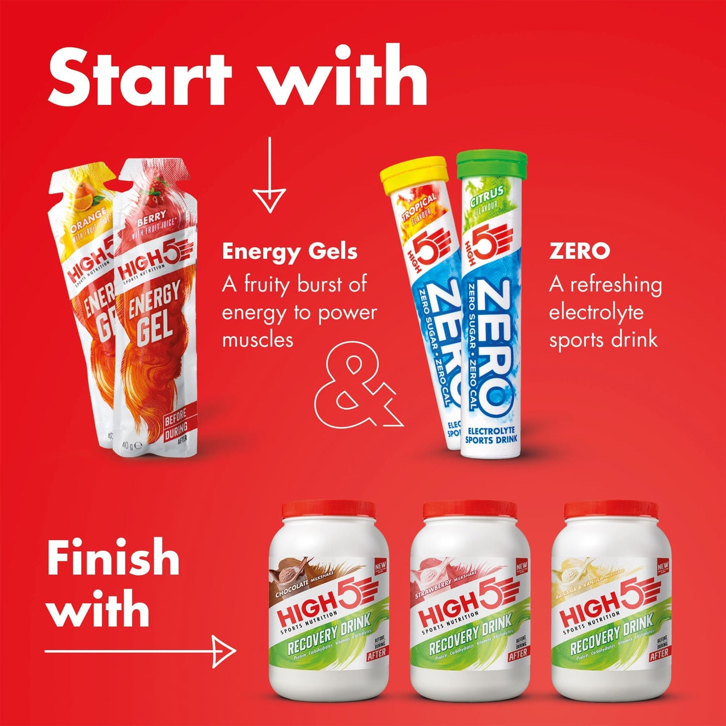 High5 RECOVERY DRINK (1,6 kg) Frullato alla fragola