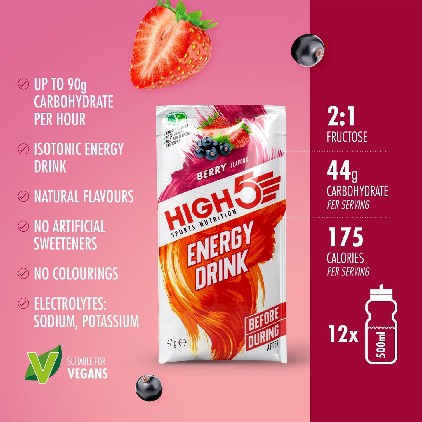 Bevanda energetica High5 ENERGY DRINK (47g) Frutti Rossi