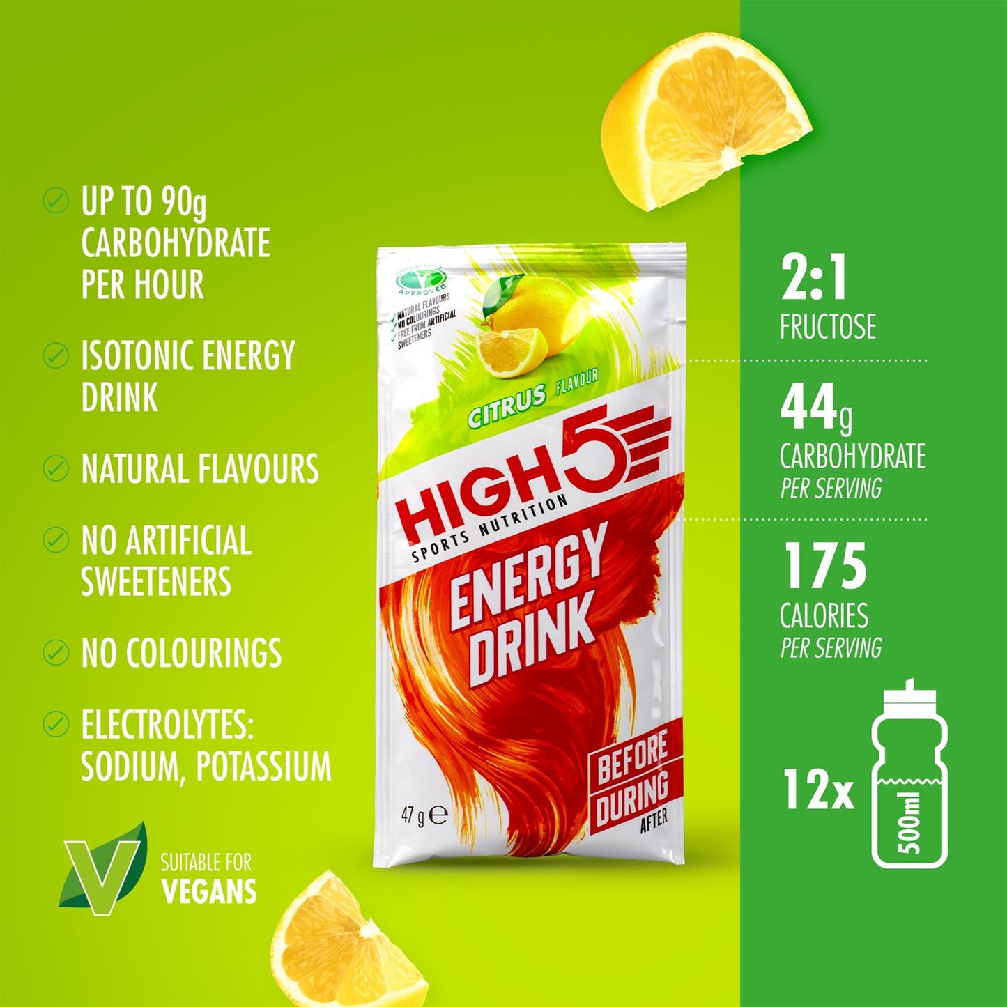 Bevanda energetica High5 ENERGY DRINK CAFFEINA HIT (47 g) Limone