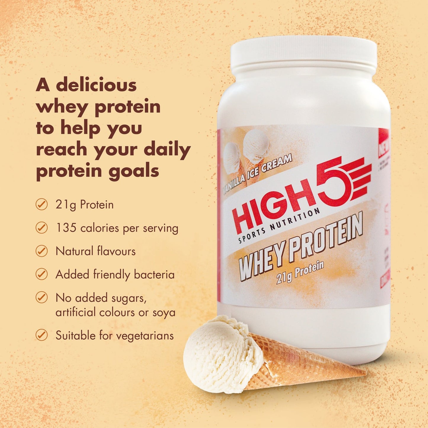 High5 WHEY PROTEIN Recovery Drink (700 g) Gelato alla vaniglia