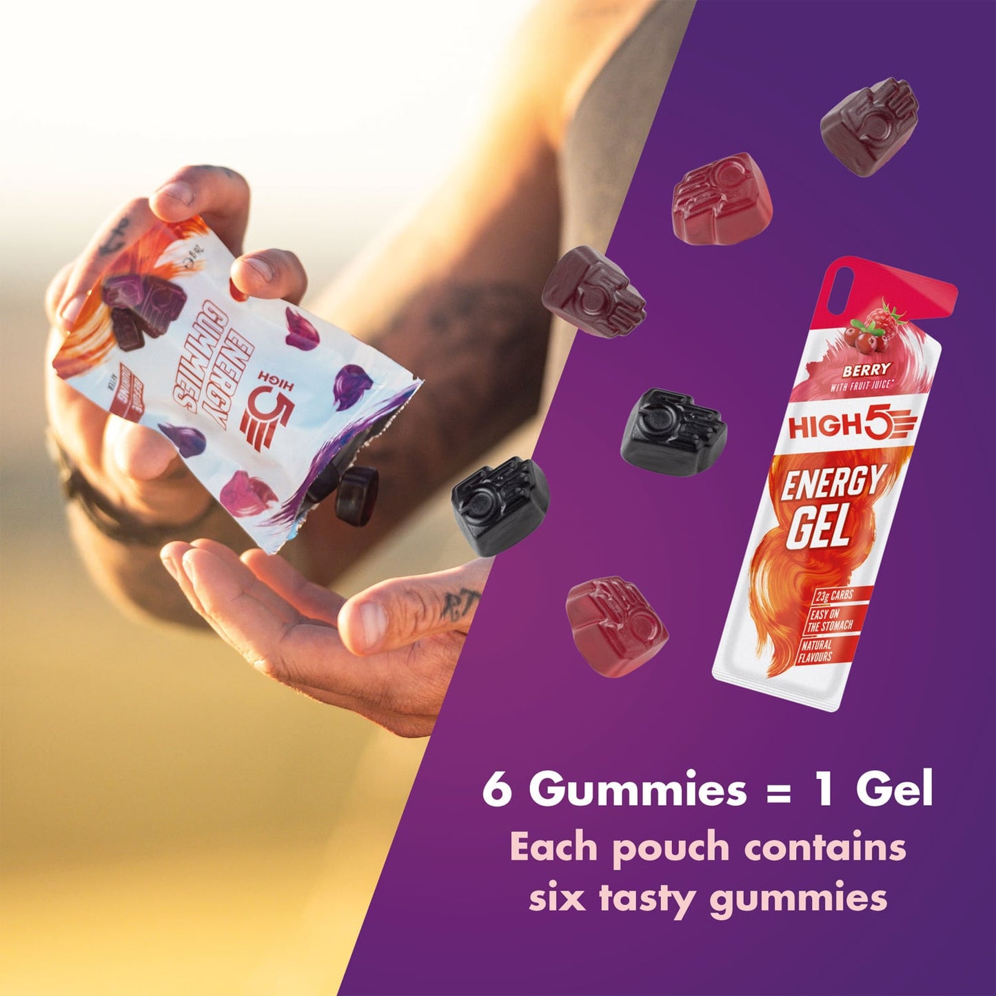 High5 GOMME ENERGETICHE (26 g) ai frutti rossi