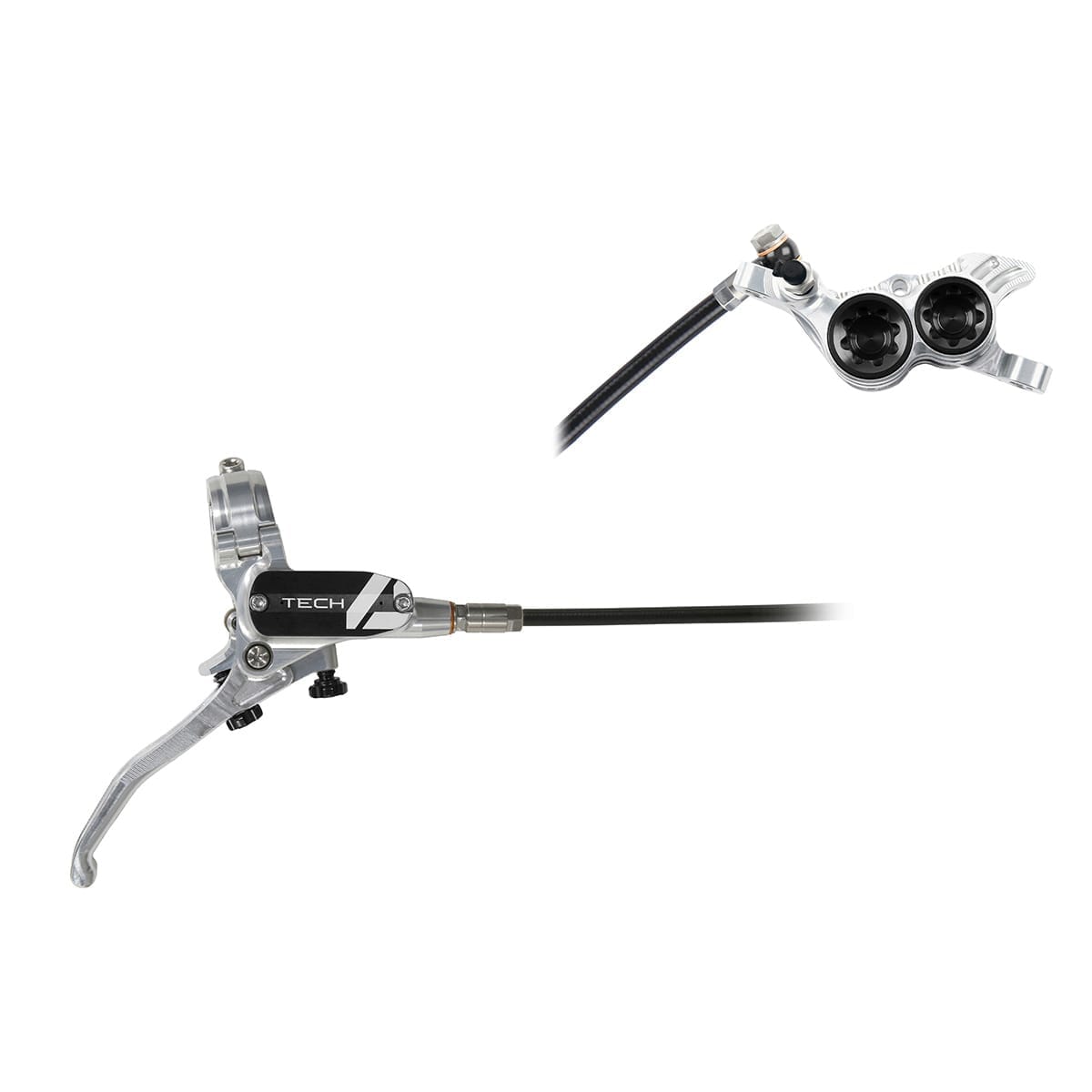 Coppia di tubi freno HOPE TECH 4 V4 Aviation Argento/Nero