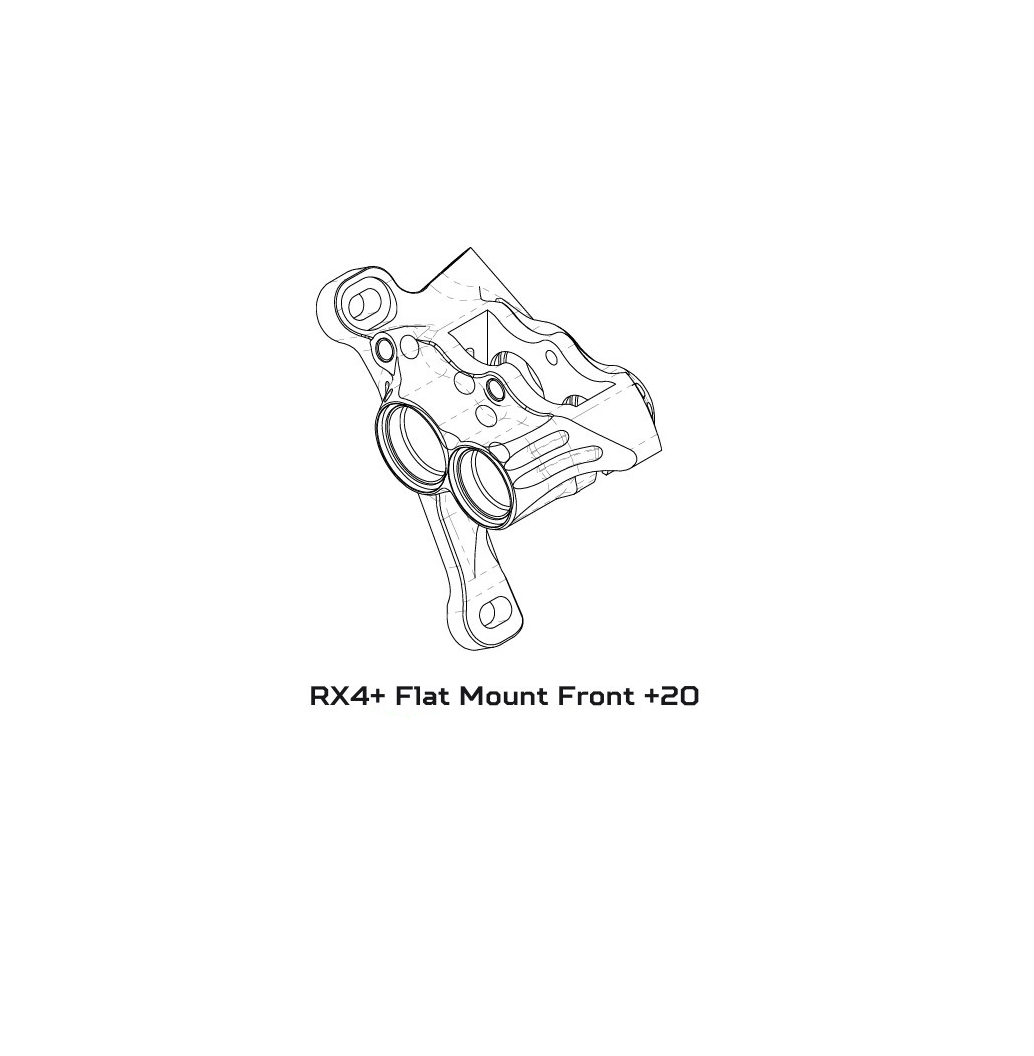 Pinza freno anteriore idraulica HOPE RX4+ FMF (+20) 70mm 4 pistoni DOT Argento