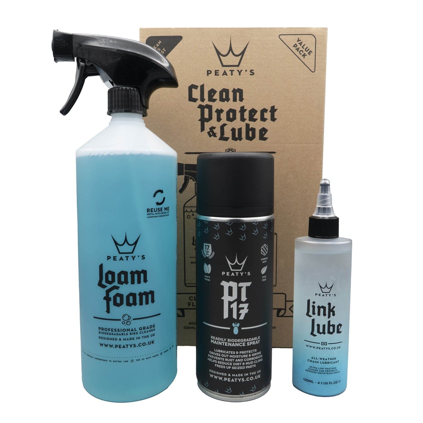Kit di manutenzione PEATY'S WASH PREVENT LUBRICATE STARTER PACK