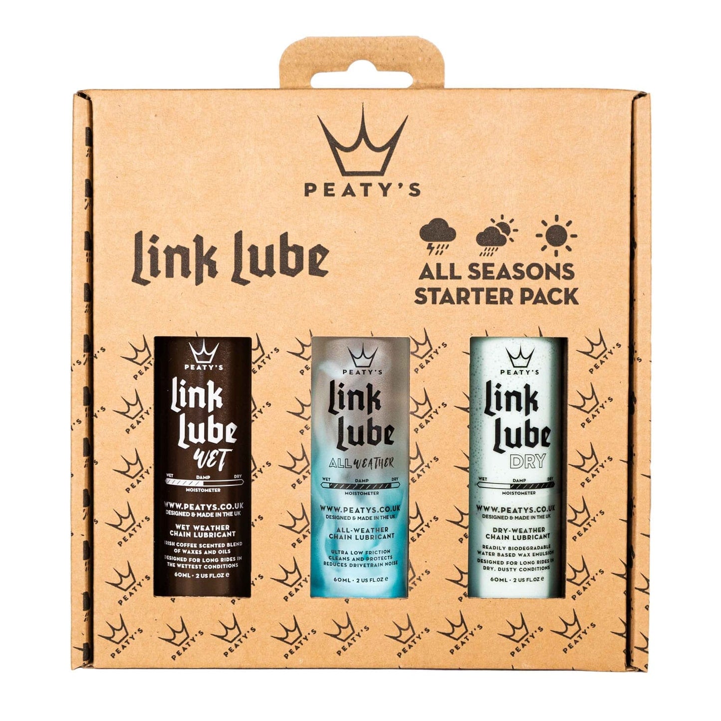 PEATY'S LINKLUBE ALL SEASONS Confezione di lubrificanti per tutte le condizioni ( 3 x 60 ml)