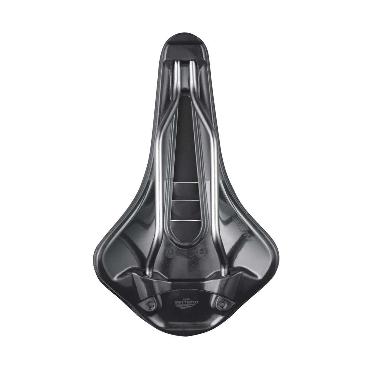 Sella SAN MARCO SHORTFIT 2.0 SHIELD SUPERCOMFORT OPEN-FIT RACING L3 larghezza 155 mm, rail in acciaio Xsilite, nera