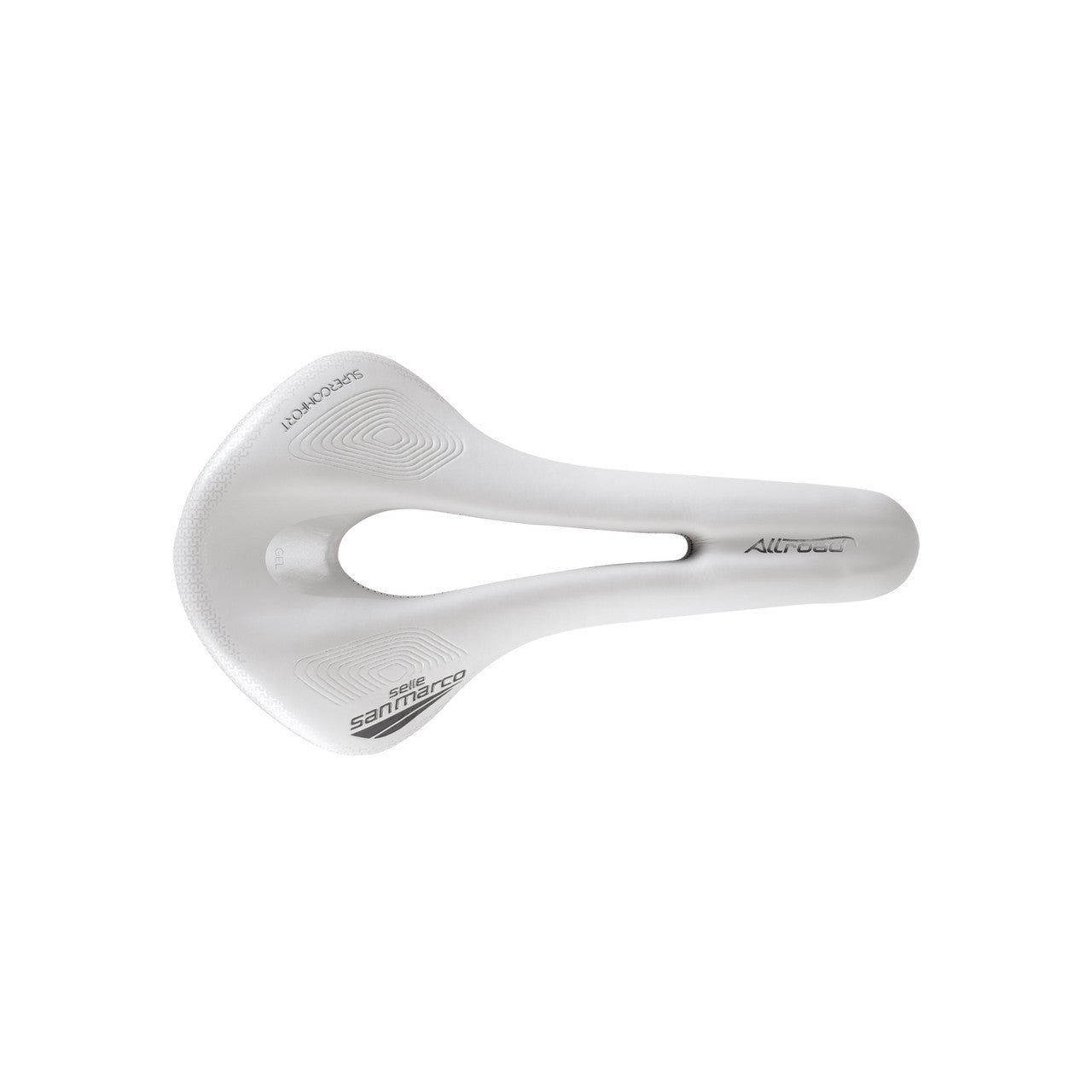 Sella SAN MARCO ALLROAD SUPERCOMFORT OPEN-FIT RACING L3 Larghezza 146mm Binari in acciaio Xsilite Grigio/Bianco