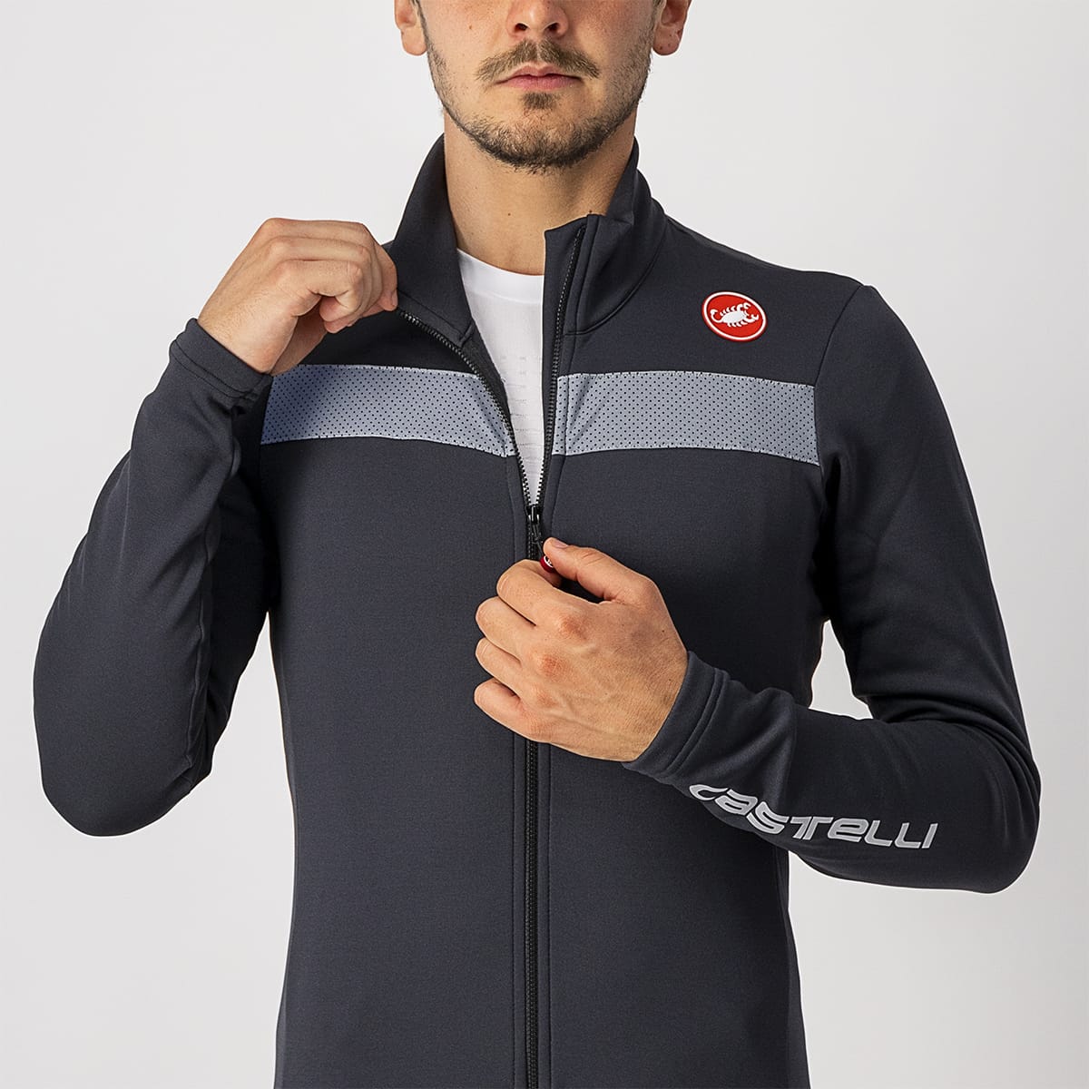 Maglia CASTELLI PURO 3 FZ manica lunga Nera/Grigia