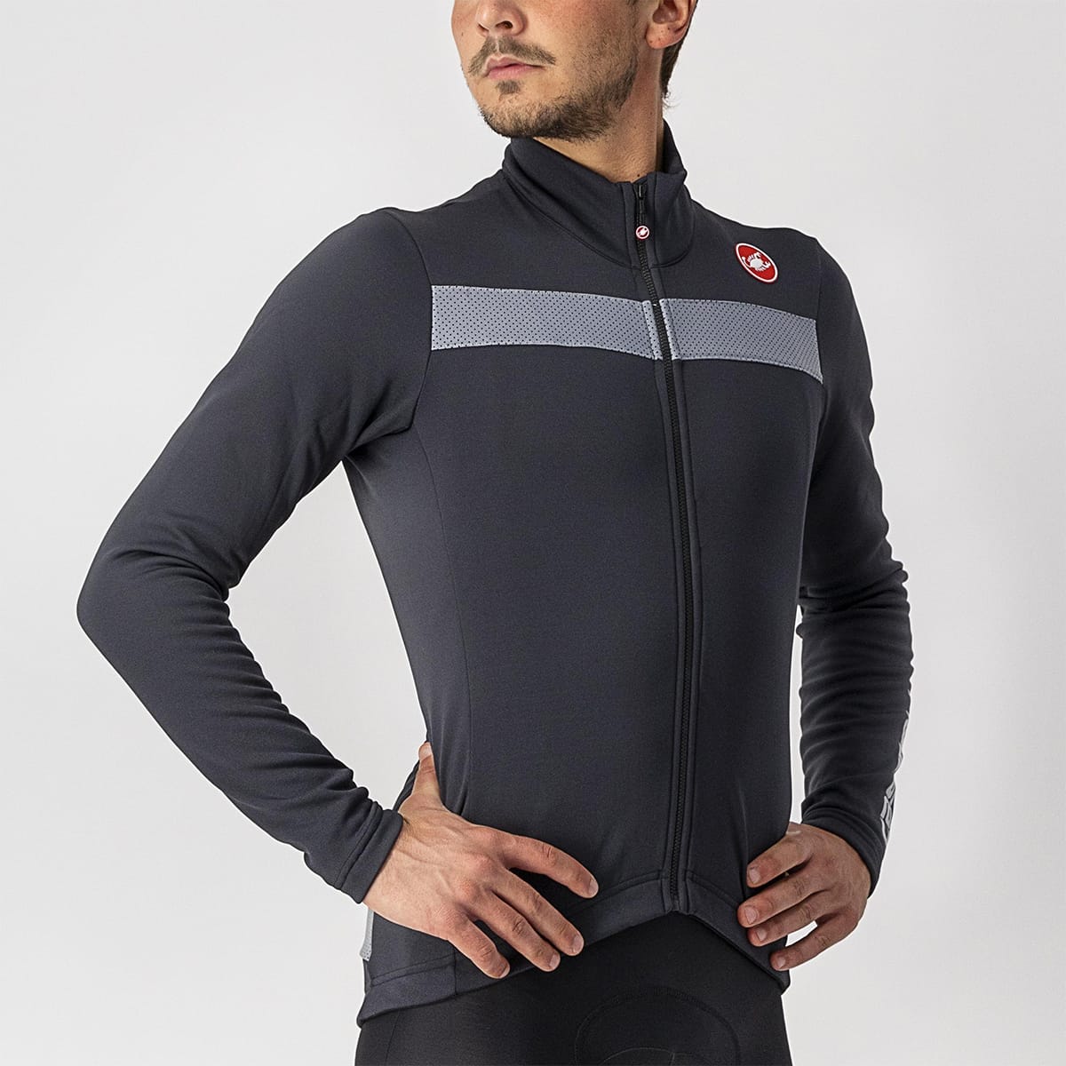 Maglia CASTELLI PURO 3 FZ manica lunga Nera/Grigia