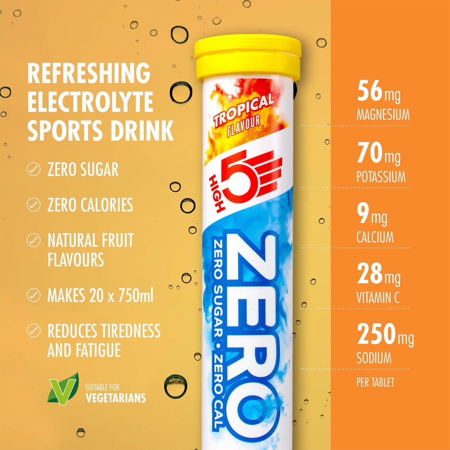 Compresse elettrolitiche per l'idratazione High5 ZERO (x20) Tropical