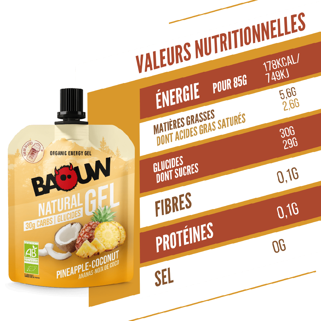 BAOUW Gel energetico biologico ananas/cocco (85 g)