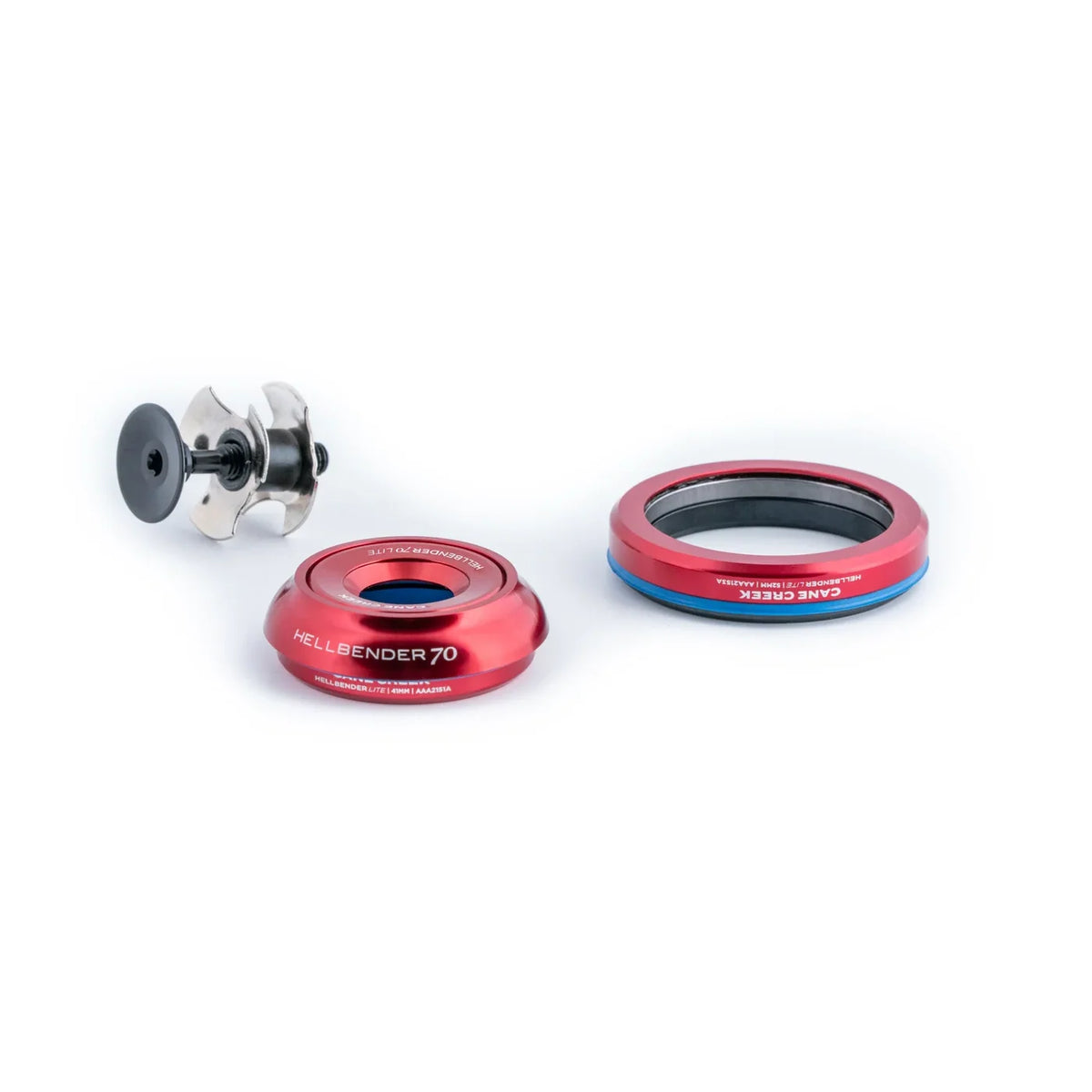 Serie sterzo integrata conica CANE CREEK Hellbender 70 Lite 1"1/8-1.5" IS42/IS52 rosso