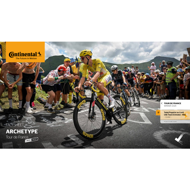 Copertoni CONTINENTAL ARCHETYPE TDF 2025 700x30c Tubeless Ready Nero - Edizione limitata