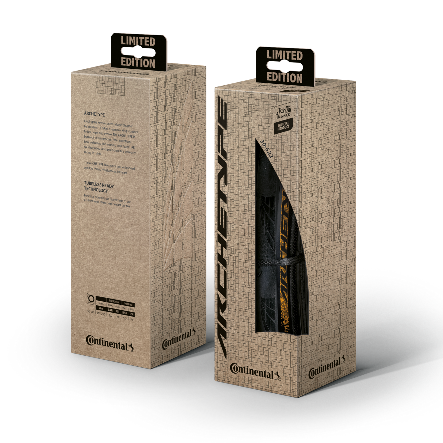 Copertoni CONTINENTAL ARCHETYPE TDF 2025 700x30c Tubeless Ready Nero - Edizione limitata