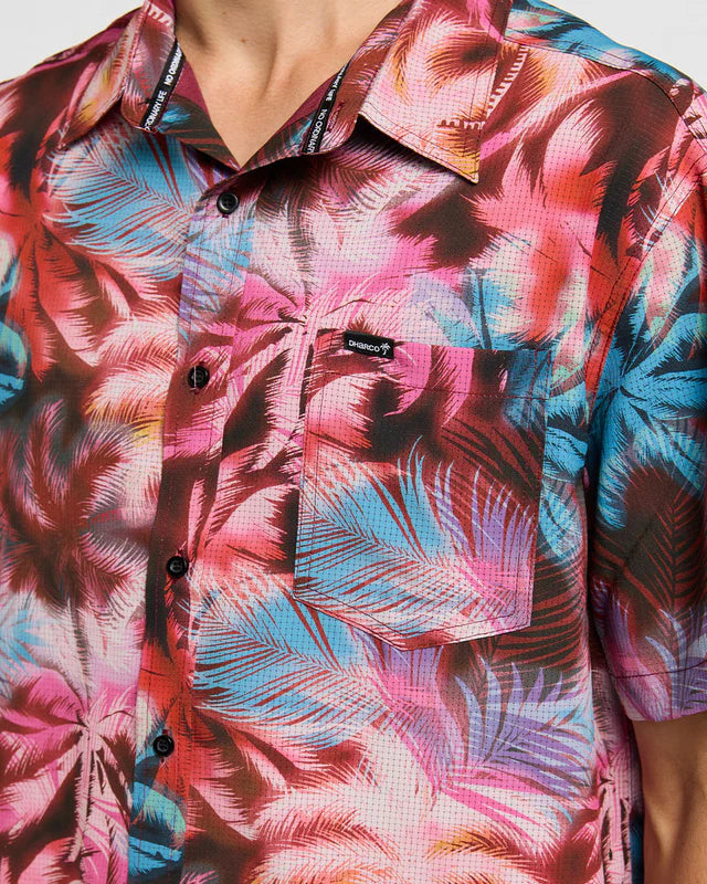 DHARCO TECH NEBULA Camicia a maniche corte rosa