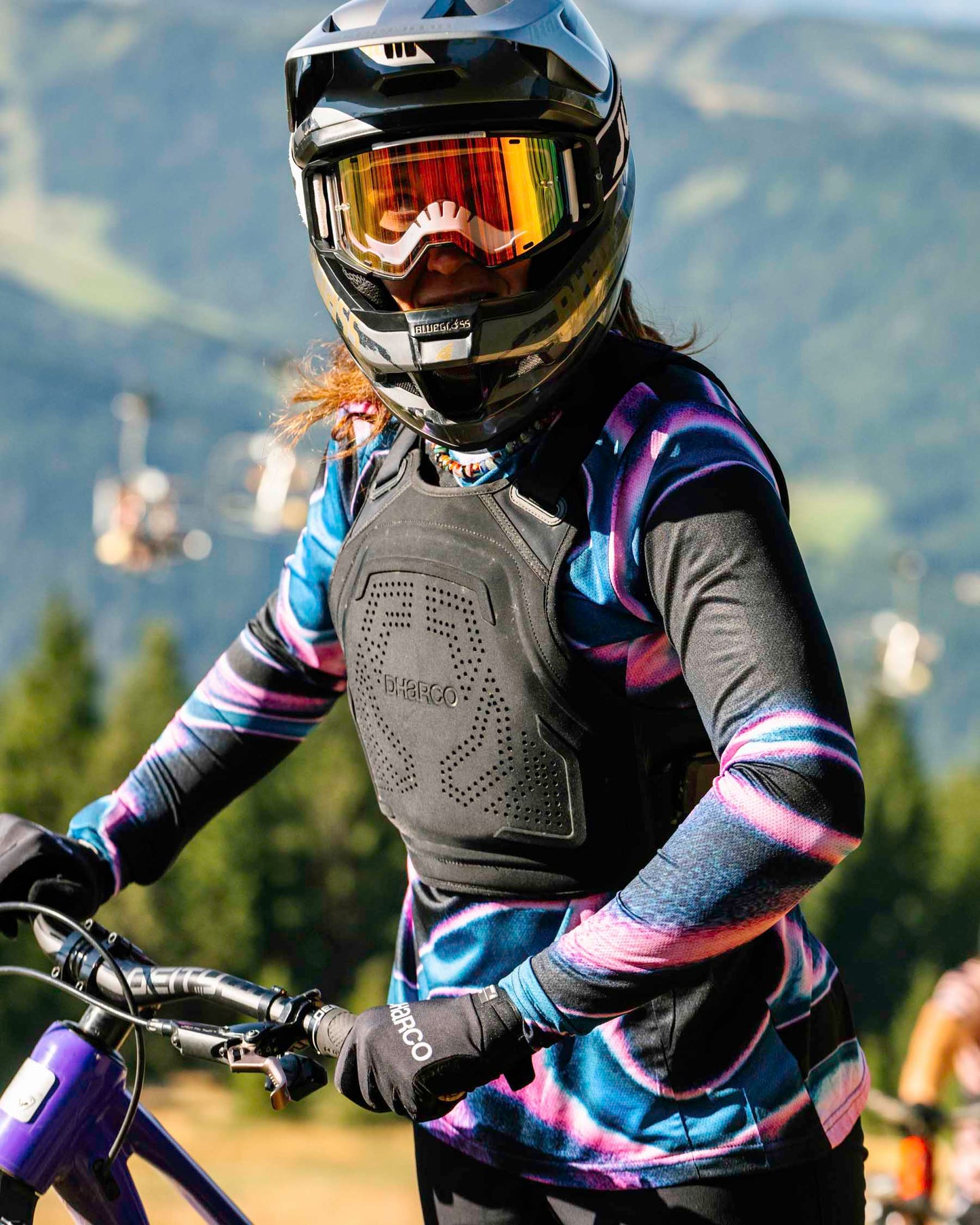 Maglia a maniche lunghe DHARCO RACE AURORA Donna Nero/Rosa