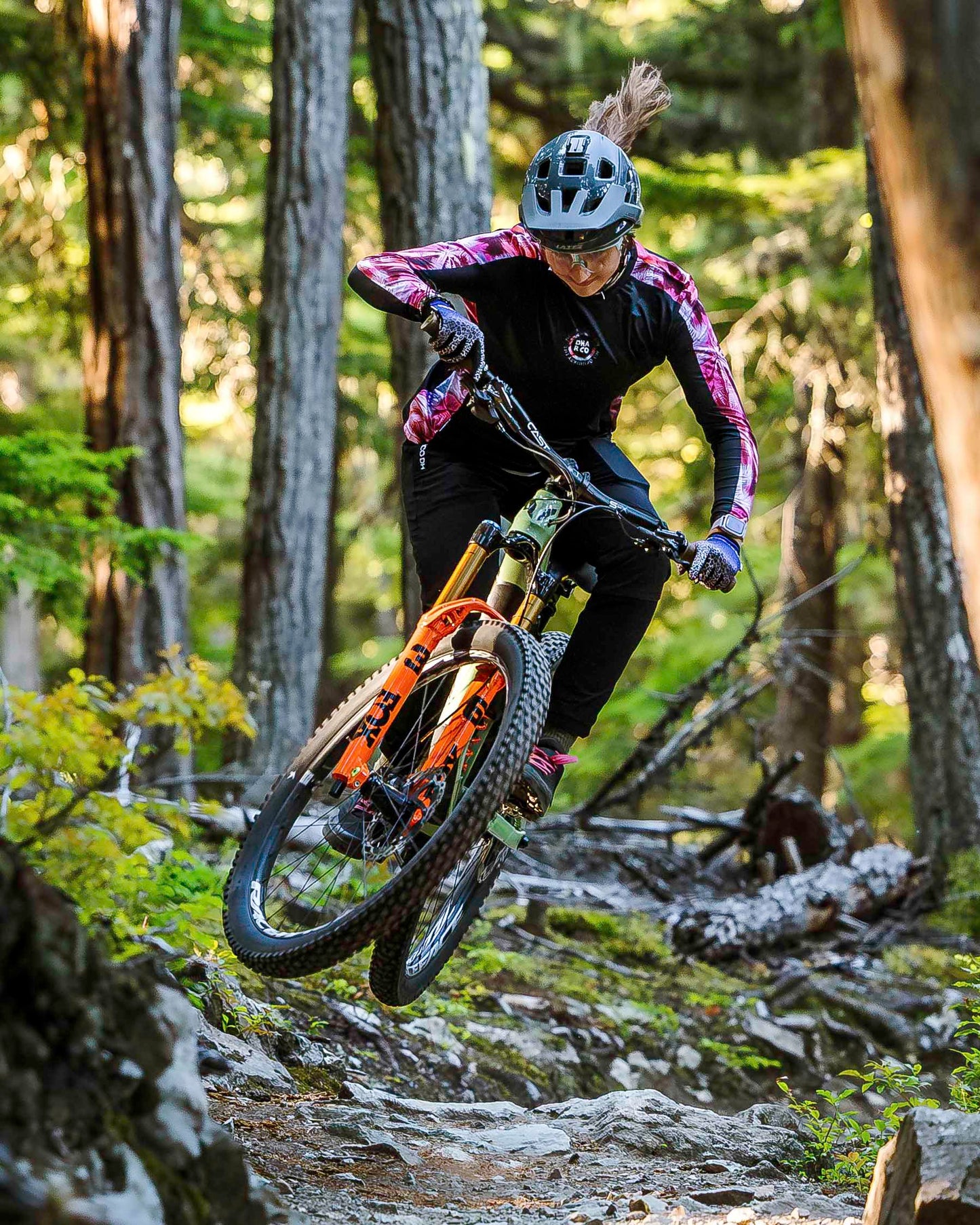 Maglia a maniche lunghe DHARCO RACE NEBULA Donna Nero/Rosa